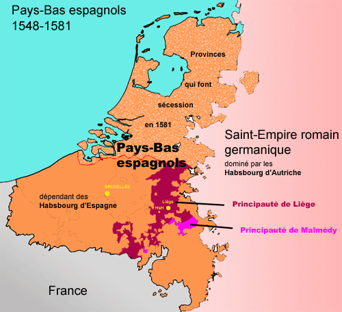 carte des pays-Bas espagnols