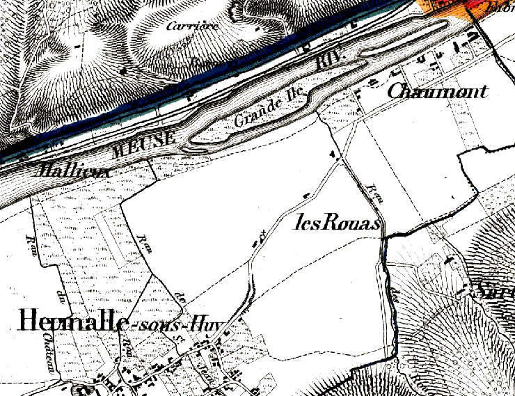 carte de Vandermaelen avec l'emplacement des iles